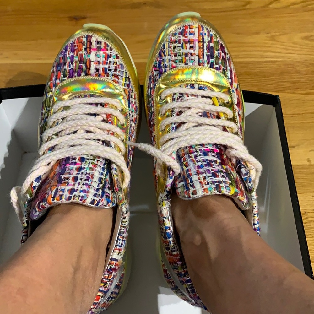 Chanel Rainbow tweed sneakers 38